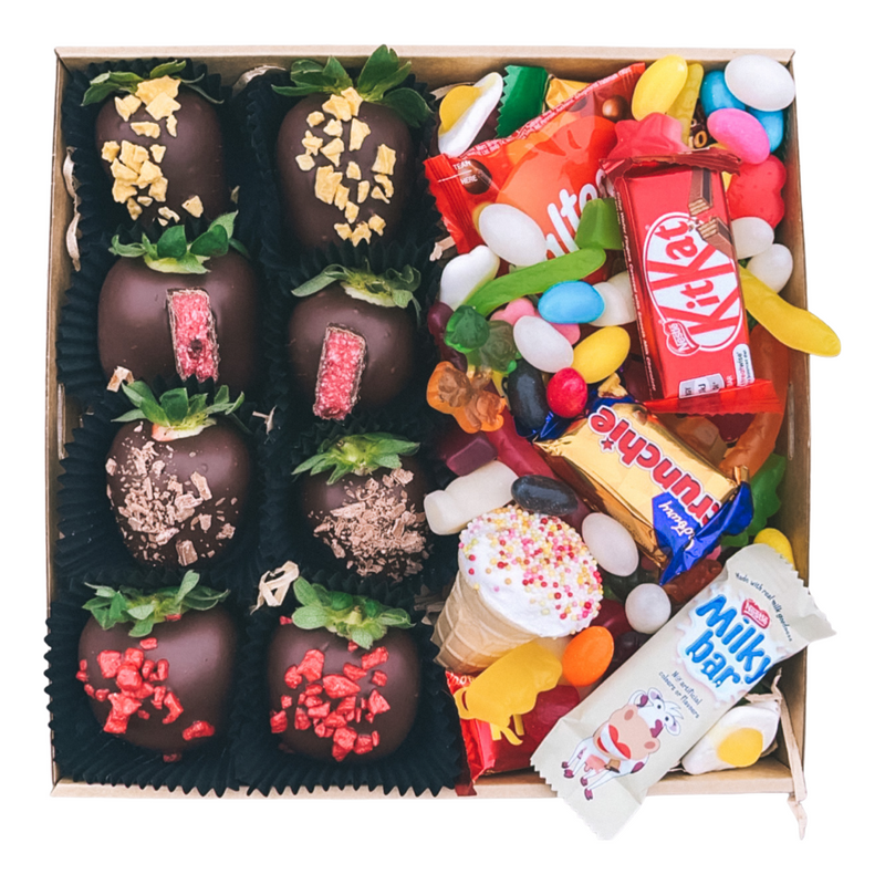 Half Lolly Half Chocolate Covered Strawberry Box