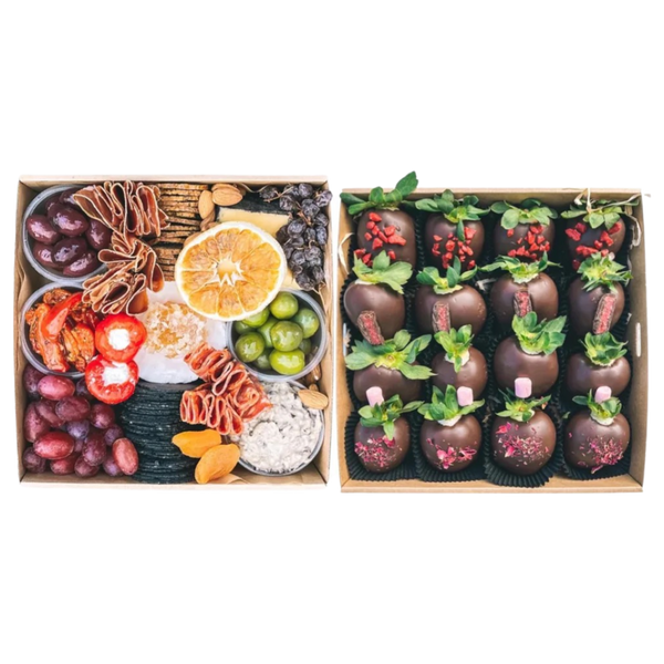 Small Charcuterie Box + Small Chocolate Covered Strawberry Box