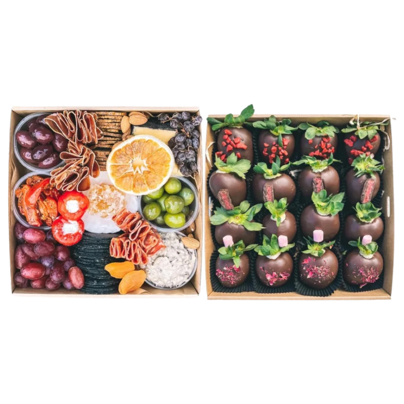 Small Charcuterie Box + Small Chocolate Covered Strawberry Box