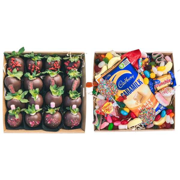 Small Chocolates Covered Strawberry Box + Small Lolly Box